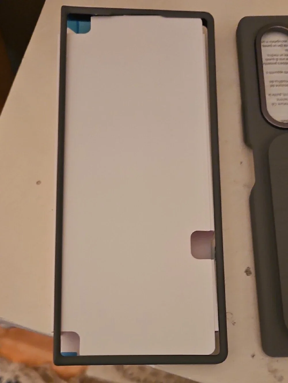 Samsung Galaxy Z Fold6 Silicone Case in Gray with Integrated Stand